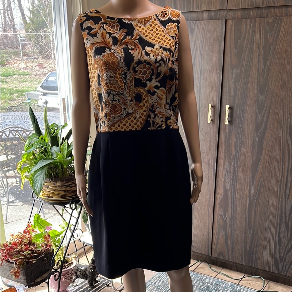 Vintage Rickie Freeman for Terri Jon Dress, 100% Silk Bodice, Size 12